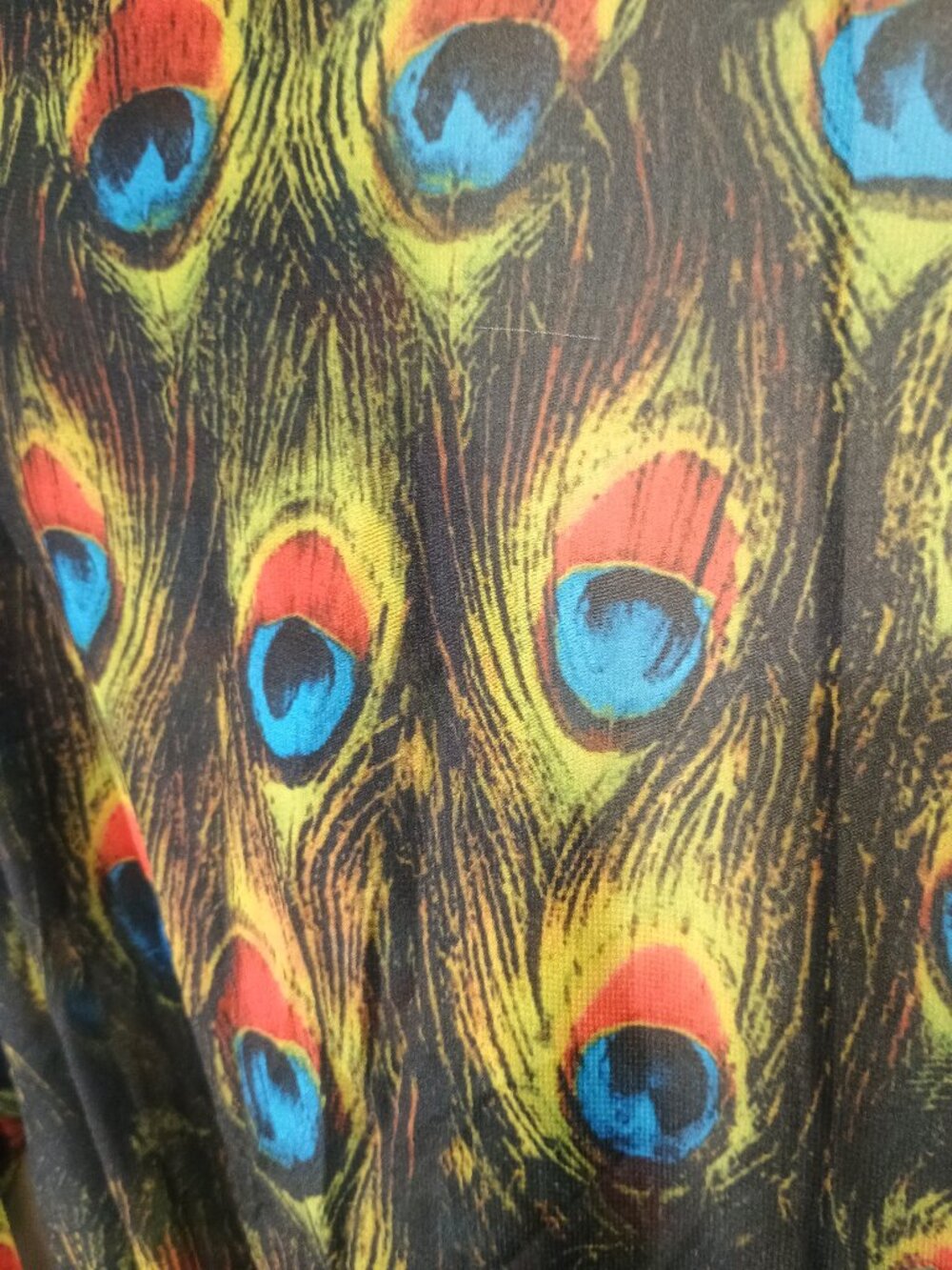 Miss Ord Peacock Feather Print Maxi Dress Deep V Boho Long Sleeve - Picture 10 of 15